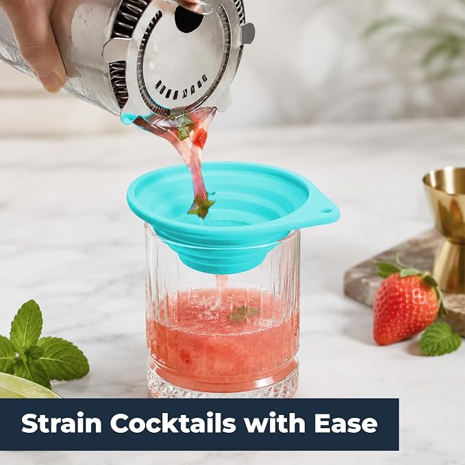 Vespara 2 pack Collapsible Fine Mesh Strainer, 4 Inch Silicone Funnel - Image 2