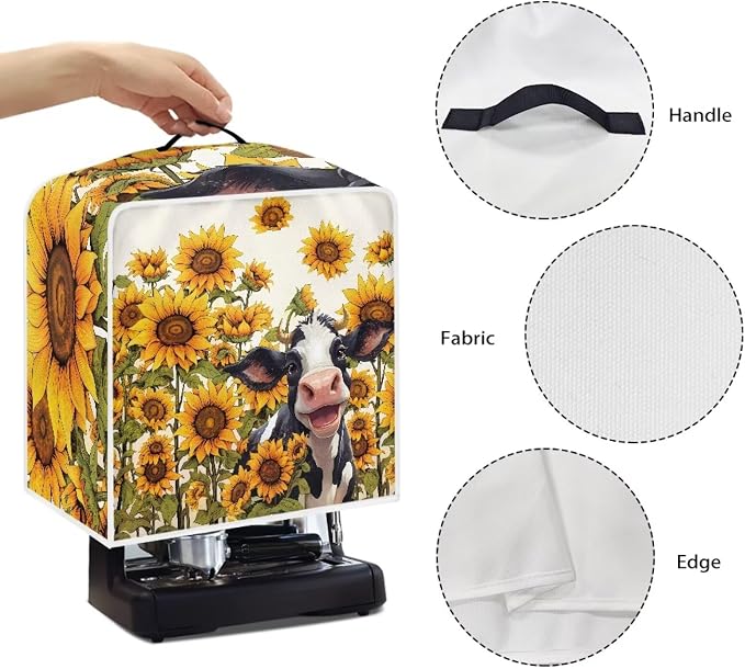 Coffee Maker Dust Cover Highland Cow Sunflower Print Universal Coffee Machine - Image 5