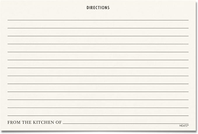 Neatz Classic Recipe Cards, 4x6 Inches, Double Sided. Thick Card Stock. Perfect - Image 5