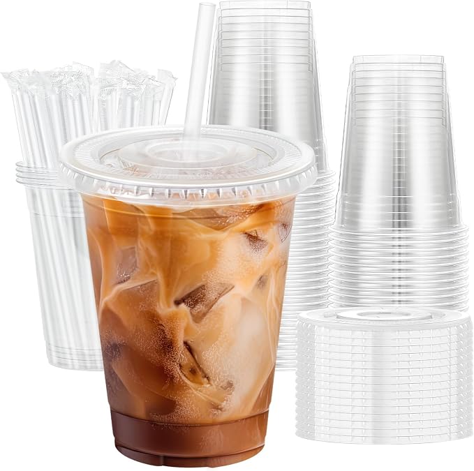 Lamosi 16 OZ Clear Plastic Cups by BuyNow