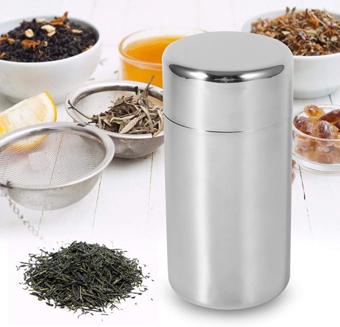 Tyenaza Tea Canister, Double Seal Stainless Steel Tea Tin Canister - Image 6