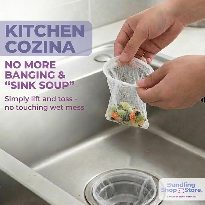 Disposable Sink Strainer Bags – Mess-Free Kitchen Sink Drain Filter Mesh – - Image 2