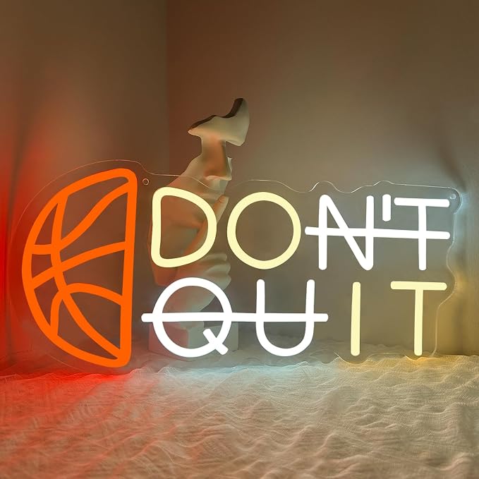 Basketball Don't Quit Neon Sign, Light Up Basketball Decor - Image 6