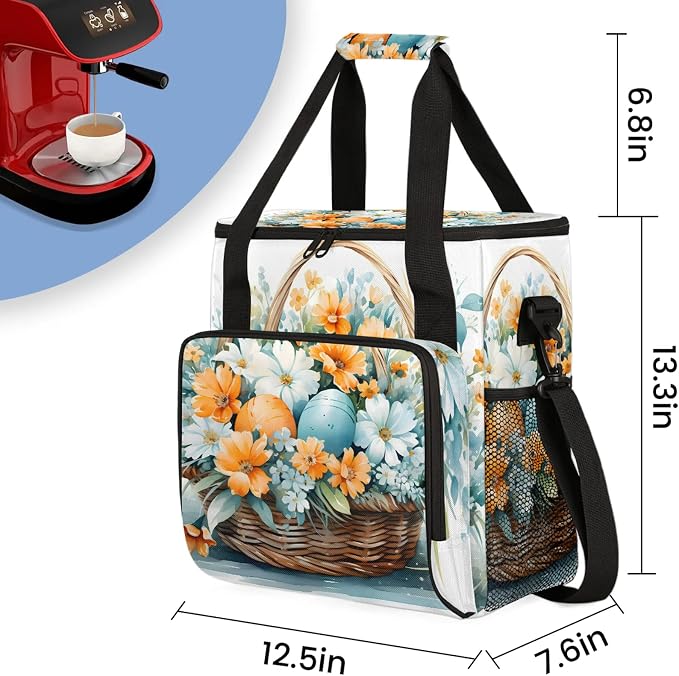 Easter Theme Coffee Maker Carring Bag, Large Insulated Storage Organizer Case - Image 2