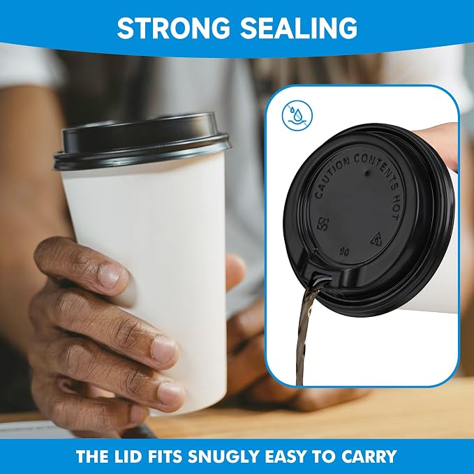 RACETOP 100 Pack 12 oz Disposable Paper Coffee Cups - Image 6