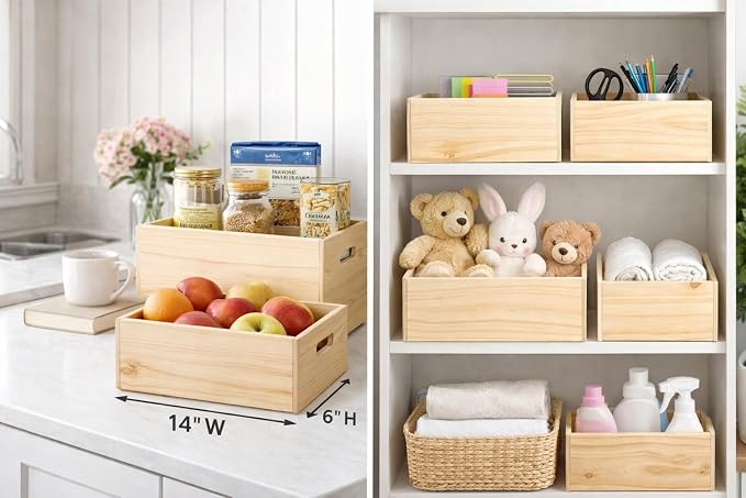 Oojami Unfinished Wooden Crates 4 Pack - Image 4