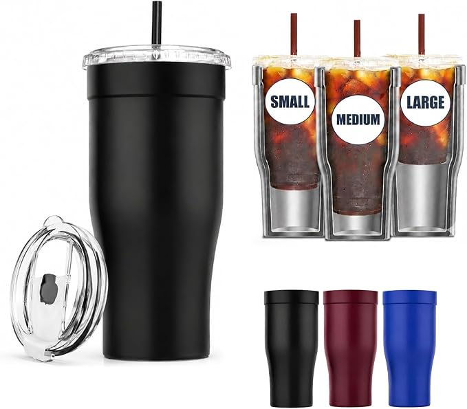 Universal Iced Coffee Sleeve, 30oz Stainless Steel Insulated Tumbler, Reusable by Unknown