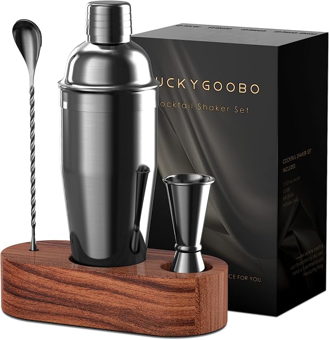 LUCKYGOOBO Cocktail Shaker Set, 24 oz Martini Shaker, Bartender Kit by LUCKYGOOBO