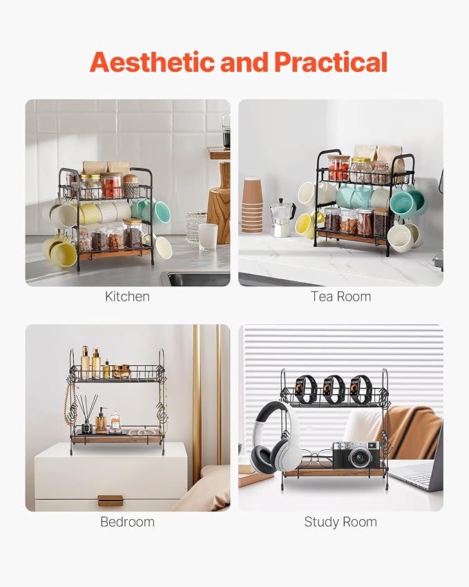 VEVOR 2 Tier Coffee Bar Organizer - Image 4