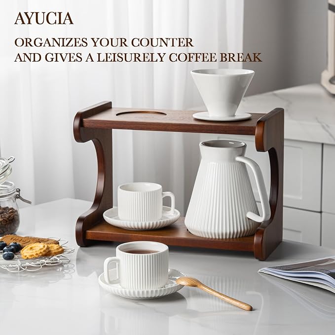 Pour Over Coffee Maker Set, 22OZ Ceramic Pour Over Coffee Dripper - Image 3