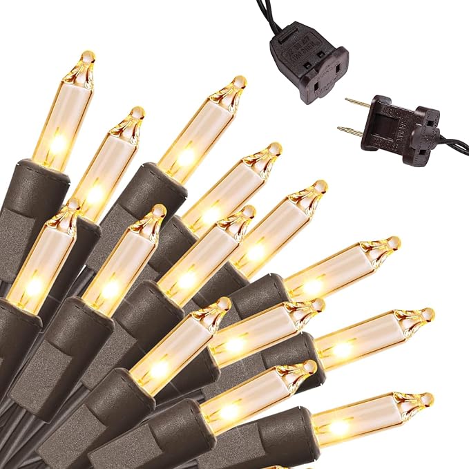 Afirst Brown String Lights, 21ft 100 Count Mini String Light on Brown Wire Cord by Afirst