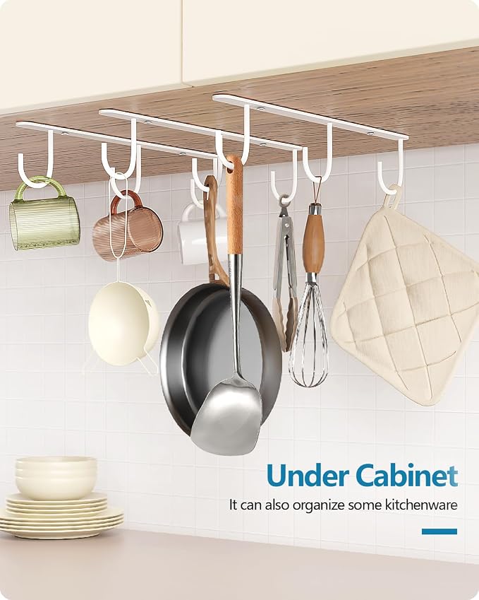 Luckinow 3 Pack Mug Hooks Under Cabinet, Coffee Mug Holder - Image 7