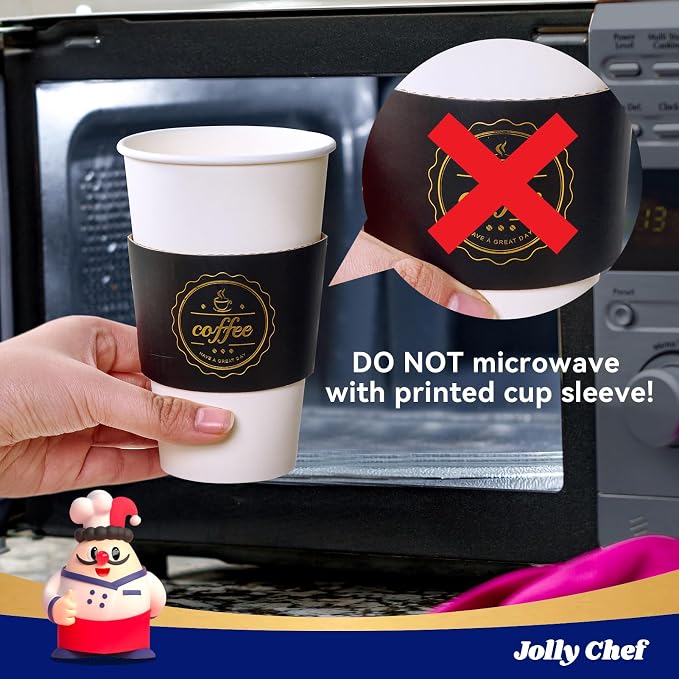 JOLLY CHEF 100 Pack 16 oz Disposable Paper Coffee Cups To Go Coffee Cups - Image 4