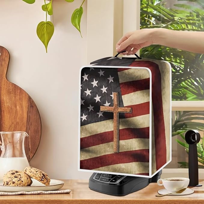 American Flag CrossCoffee Machine Covers Anti Dust Covers - Image 5