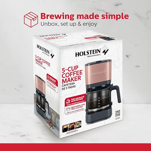 Holstein Housewares 5 Cup Coffee Maker – Compact Drip Coffee Machine - Image 8