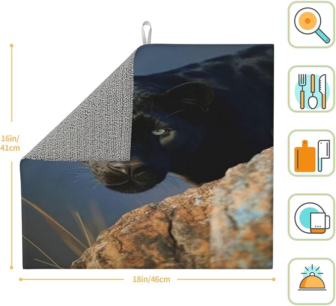 Absorbent Dish Drying Mats 16X18 Panther Rock Light Blue Home And Kitchen Dish - Image 5