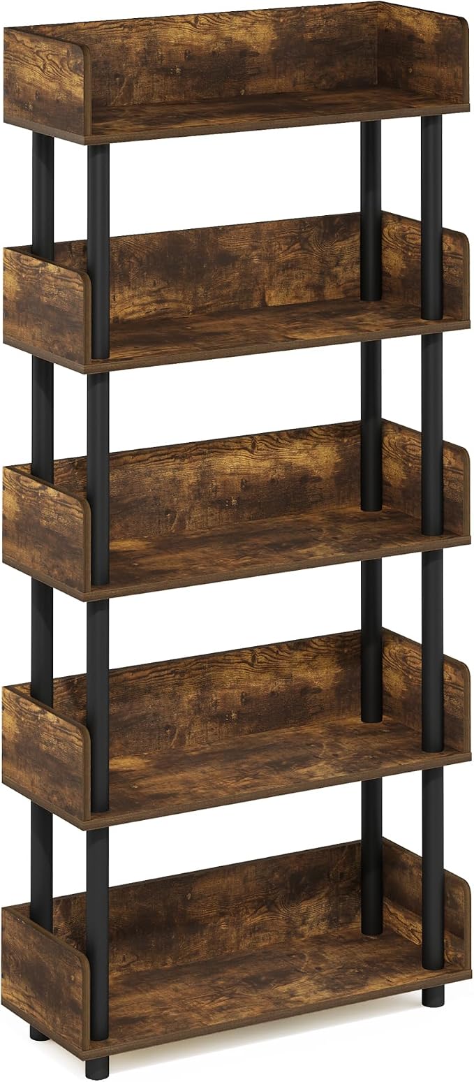 Furinno TURN-N-TUBE 5-Tier Display Shelf, Storage Shelves, Book Shelf, Open - Image 6