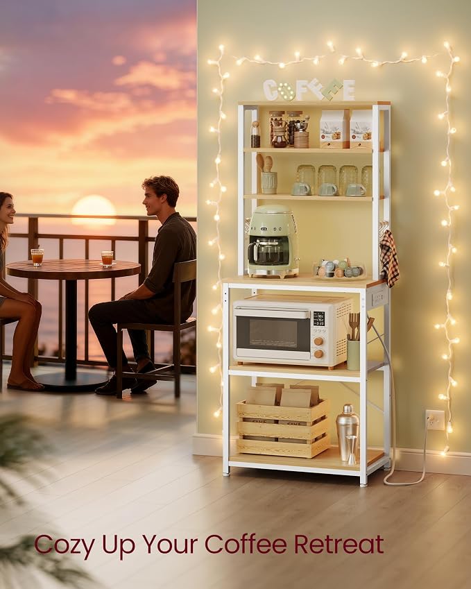 VASAGLE Bakers Rack with Power Outlet, 23.6 Inches Coffee Bar - Image 7