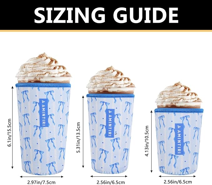 3 Pack Reusable Sleeve for Iced Coffee Cup, Coffee Neoprene Sleeve for Iced&Hot - Image 3