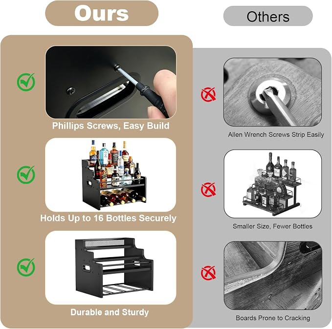 4-Tier Wood Display Shelf Wine Rack - Image 4