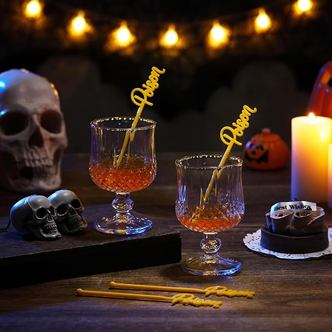 SiliFine 30 Pcs Halloween Swizzle Sticks Plastic Coffee and Cocktail Stirrers - Image 3