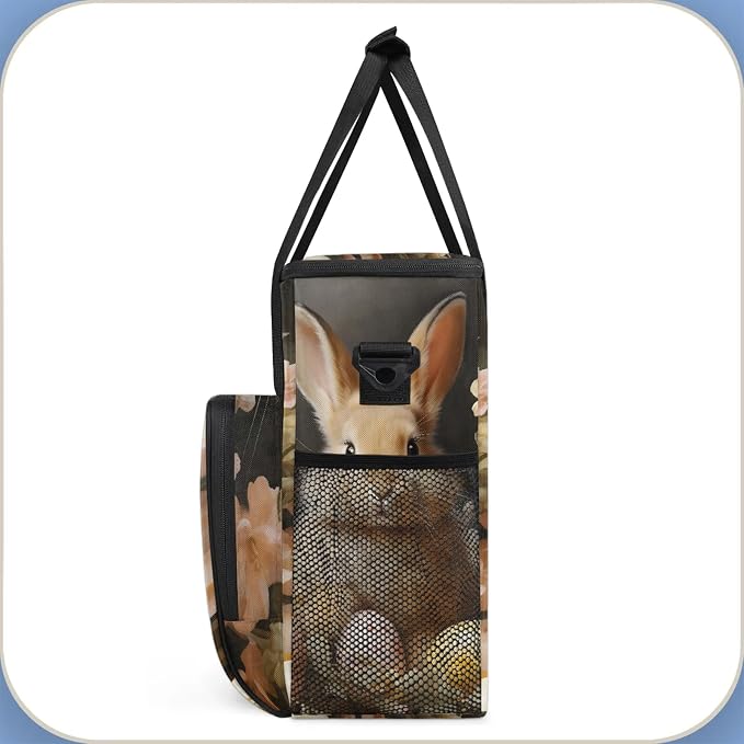 Cute Bunny Easter Eggs Coffee Maker Carring Bag, Large Insulated Storage - Image 4