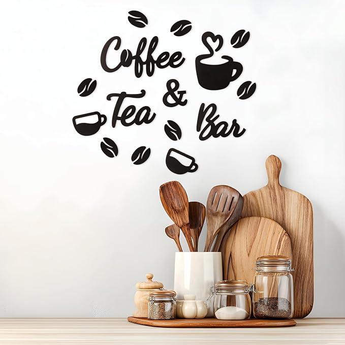 Homenthus Wood Coffee Bar Sign for Wall Decor, Farmhouse Wooden Coffee and Tea by Unknown