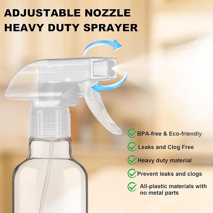 Glass Spray Bottles 12oz Empty Spray Bottle Mist/Stream Spraying Small - Image 2