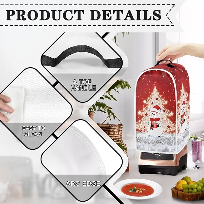 Christmas Tree Snowman Blender Dust Cover, Anti Fingerprint Polyester Stand - Image 4