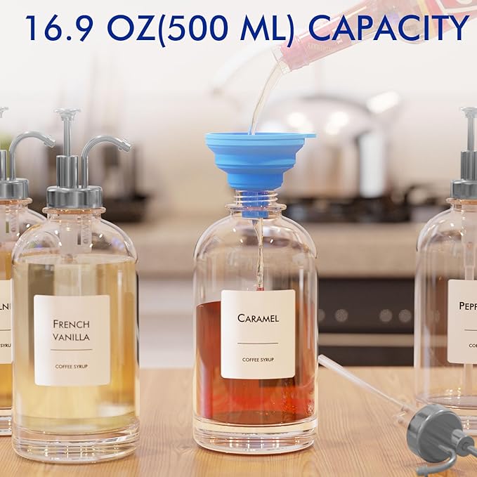 16.9 oz/500 ml Coffee Syrup Dispenser Set - Image 2