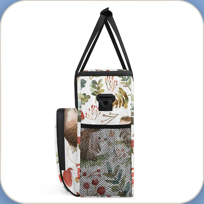 Hedgehog Mushrooms Coffee Maker Carring Bag, Large Insulated Storage Organizer - Image 4