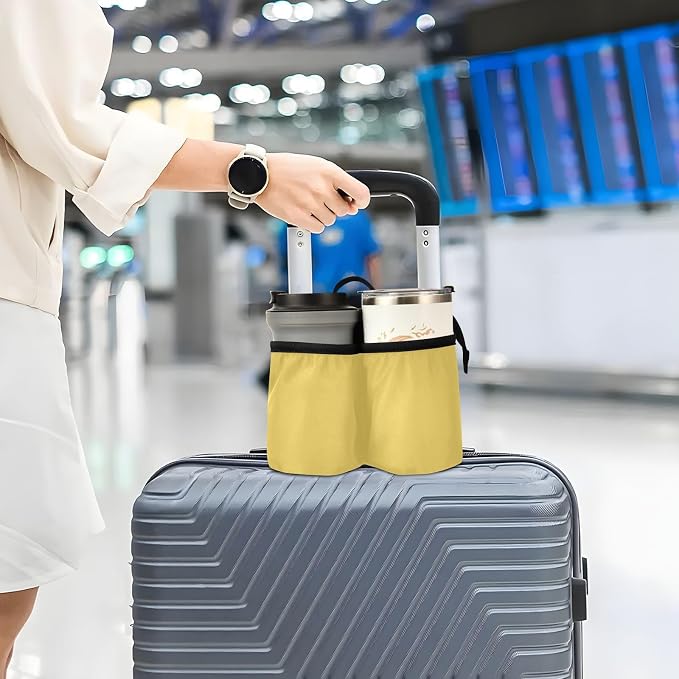 DOMIKING Lemon Yellow Travel Luggage Cup Holder - Image 5