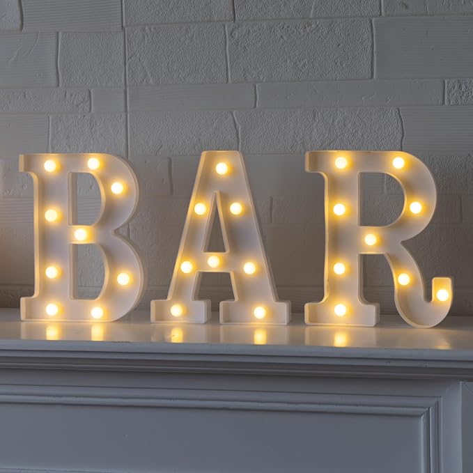 BAR LED Marquee Sign, Warm White Light Up Letters, Decorative Led BAR Letter - Image 3