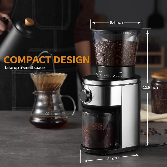 Ollygrin Burr Coffee Grinder, Electric Conical Coffee Bean Grinder - Image 7