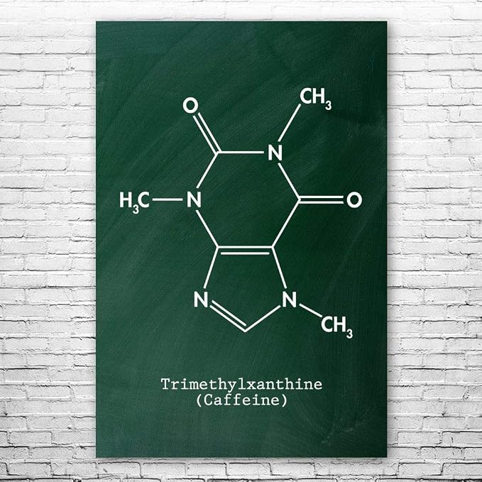 Caffeine Molecule Poster Print, Barista Gift, Caffeine Wall Art, Espresso Bar by Unknown