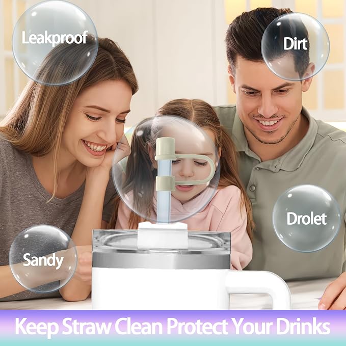 6PCS Silicone Straw Covers Cap Compatible - Image 6