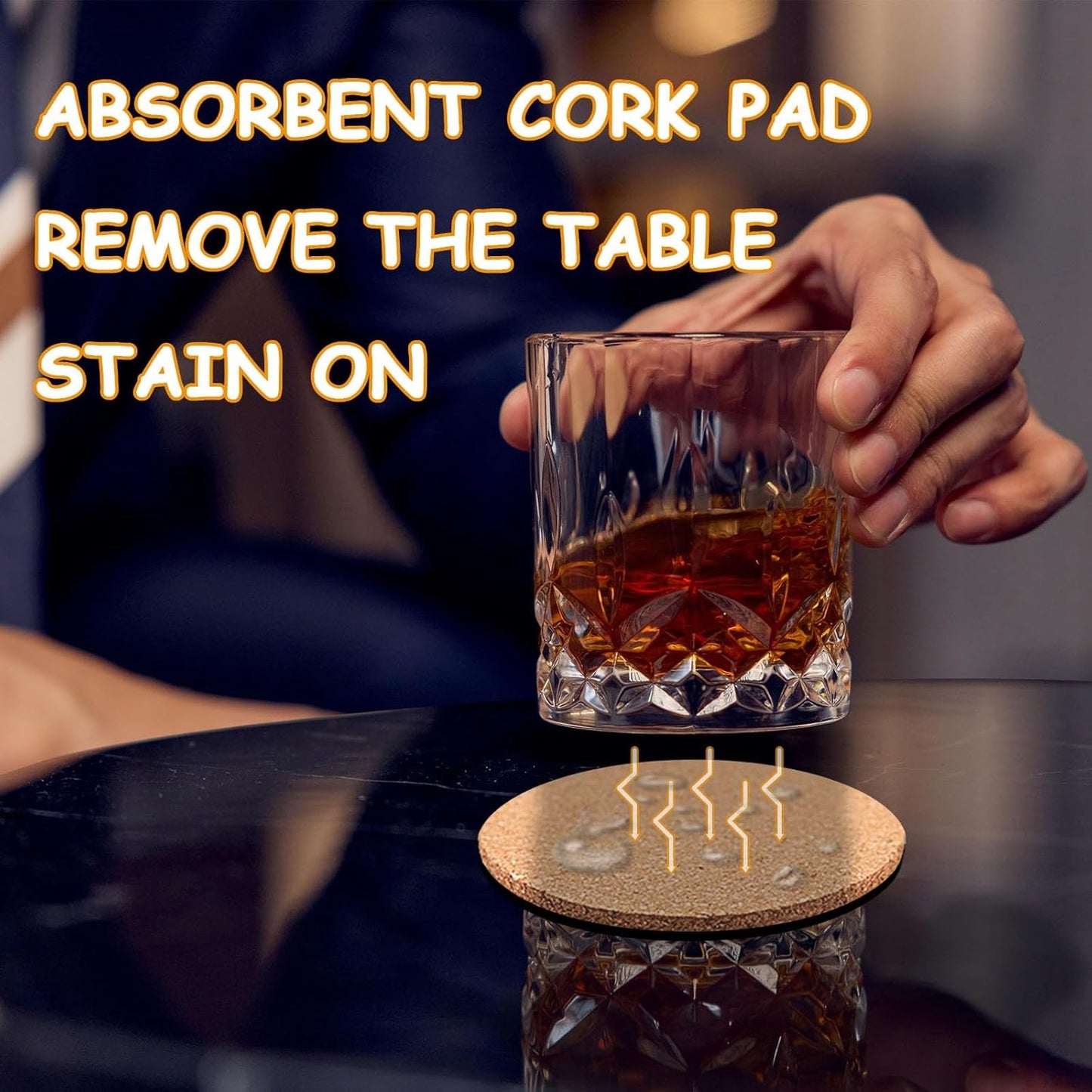 50 PCS Cork Coasters for Drinks, Bulk Blank Coasters DIY Crafts, Non-Slip, Heat-Resistant, Absorbent and Reusable Coffee Coaster for Home Tabletop Decoration