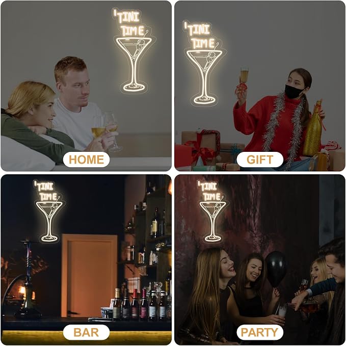 Tini Time Neon Sign, Martini LED Neon Sign - Image 8