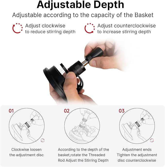 IKAPE 51MM WDT Tool, Espresso Stirrer Distribution Tool, Adjustable Needle - Image 3