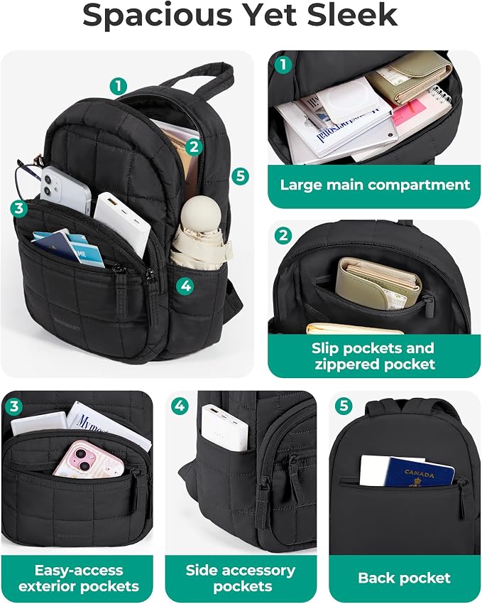 BAGSMART College Laptop Backpack, Travel Backpack - Image 4