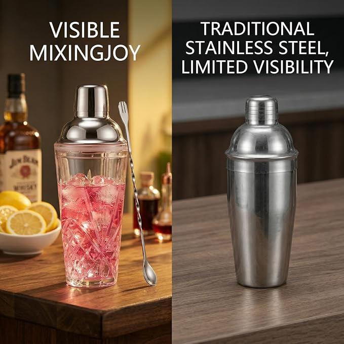 Cocktail Shaker, 14.5 Oz Glass Martini Shaker - Image 7