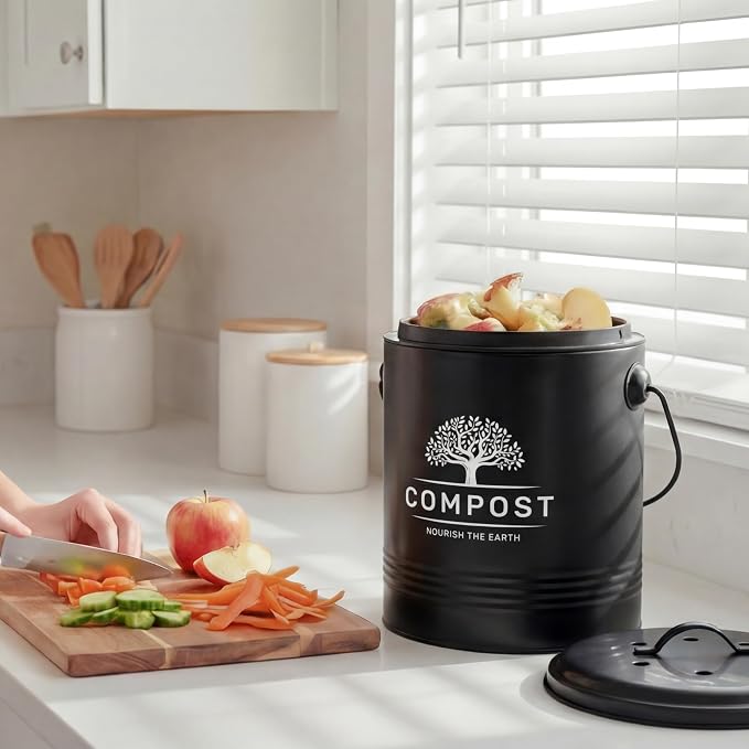 Perfnique Kitchen Compost Bin, 1.3 Gallon Countertop Compost Bin - Image 5