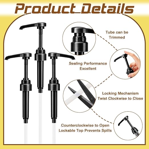 10 Pcs Coffee Syrup Pumps with Tip Covers, Compatible with Monin 750ml Glass - Image 3