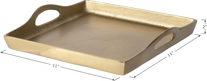 Red Co. 11 inch Square Textured Aluminum Decorative Bar/Vanity/Serving Tray - Image 5