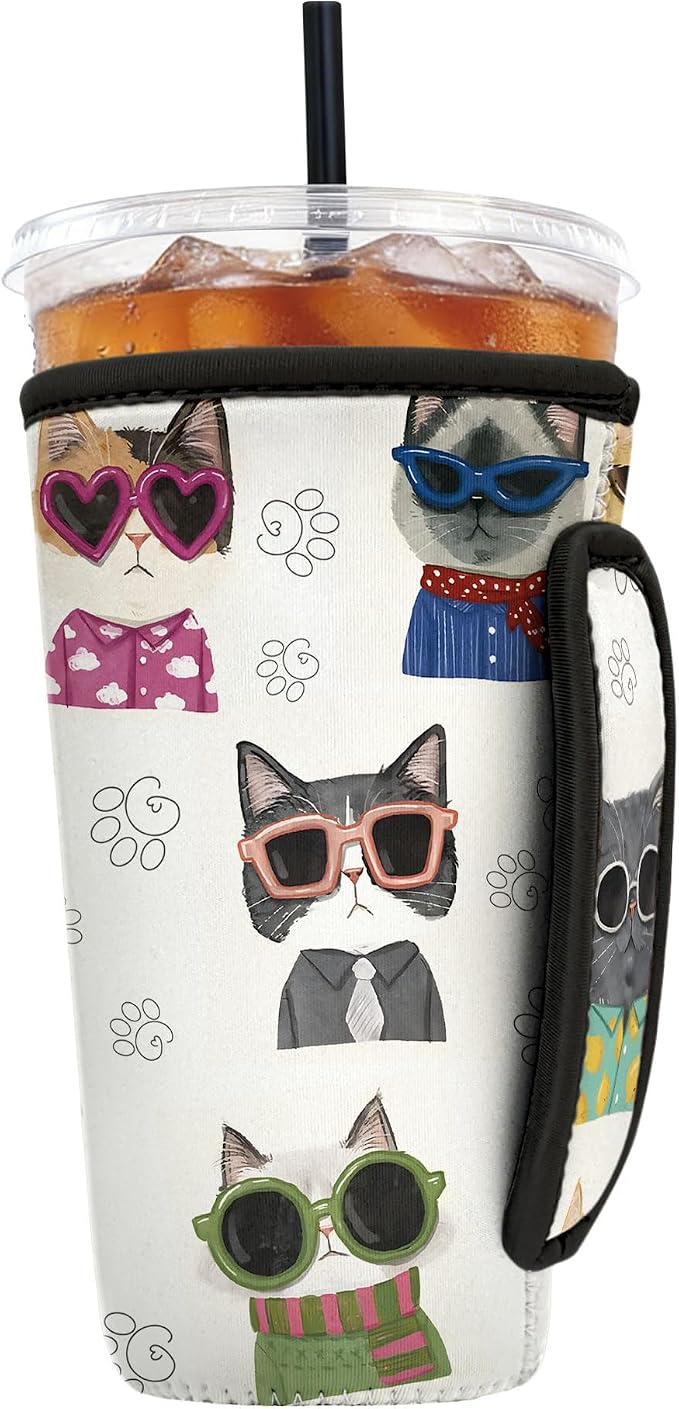 Reusable Insulated Neoprene Iced Coffee Sleeve by Cavllson