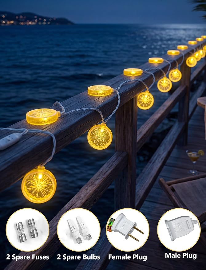 GOOTHY Lemon String Lights Plug in, 8.5Ft Outdoor Fairy Decorations String - Image 3