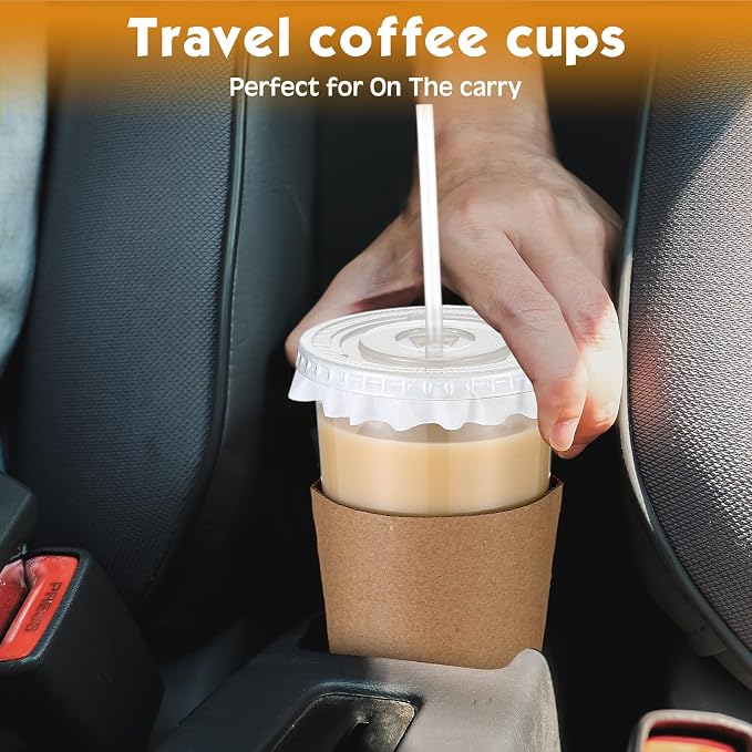 Baderke 50 Sets Clear Plastic Coffee Cups - Image 6