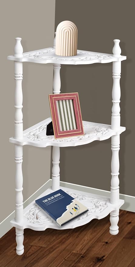 Corner Book Shelf, Corner Table, Corner Shelf Stand, Bathroom Corner Shelf - Image 4