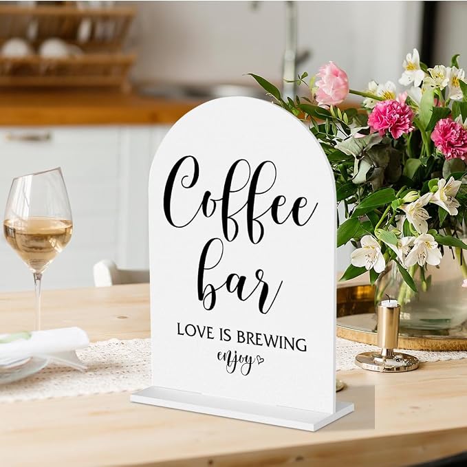 Coffee Bar Sign Love Is Brewing Decorations Modern Minimalist Style Coffee Signs - Image 2