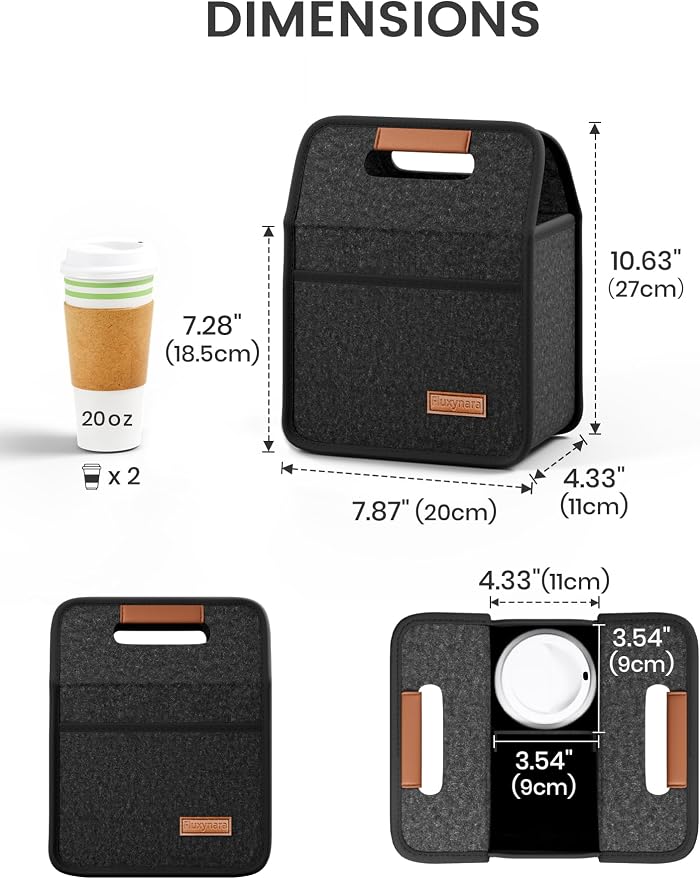 Fluxynara 2-Cup Reusable Felt Drink Carrier - Image 2